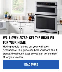 Standard wall online oven size